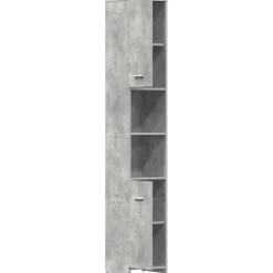 vidaXL Badkamerkast 30x30x183,5 cm bewerkt hout betongrijs