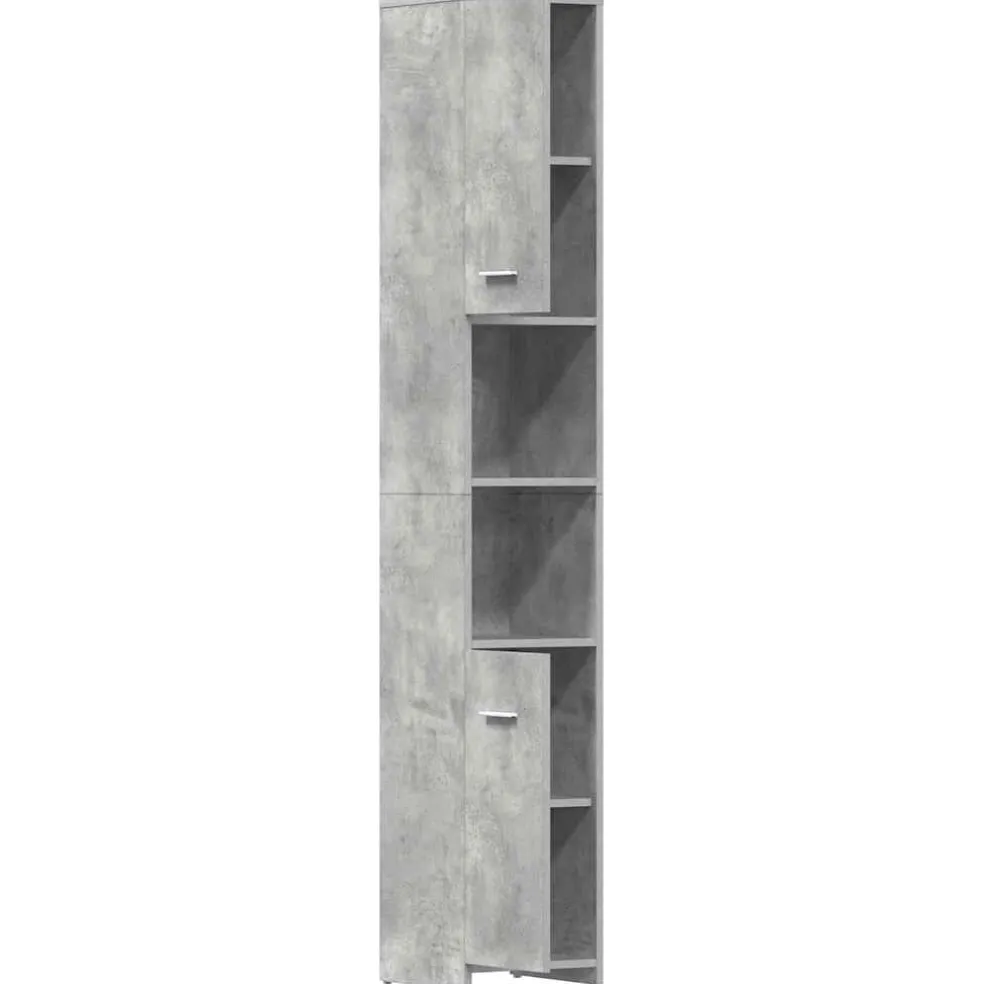 vidaXL Badkamerkast 30x30x183,5 cm bewerkt hout betongrijs