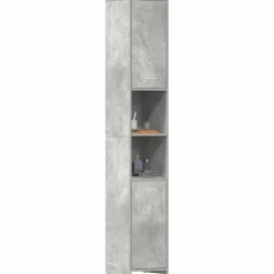 vidaXL Badkamerkast 30x30x183,5 cm bewerkt hout betongrijs