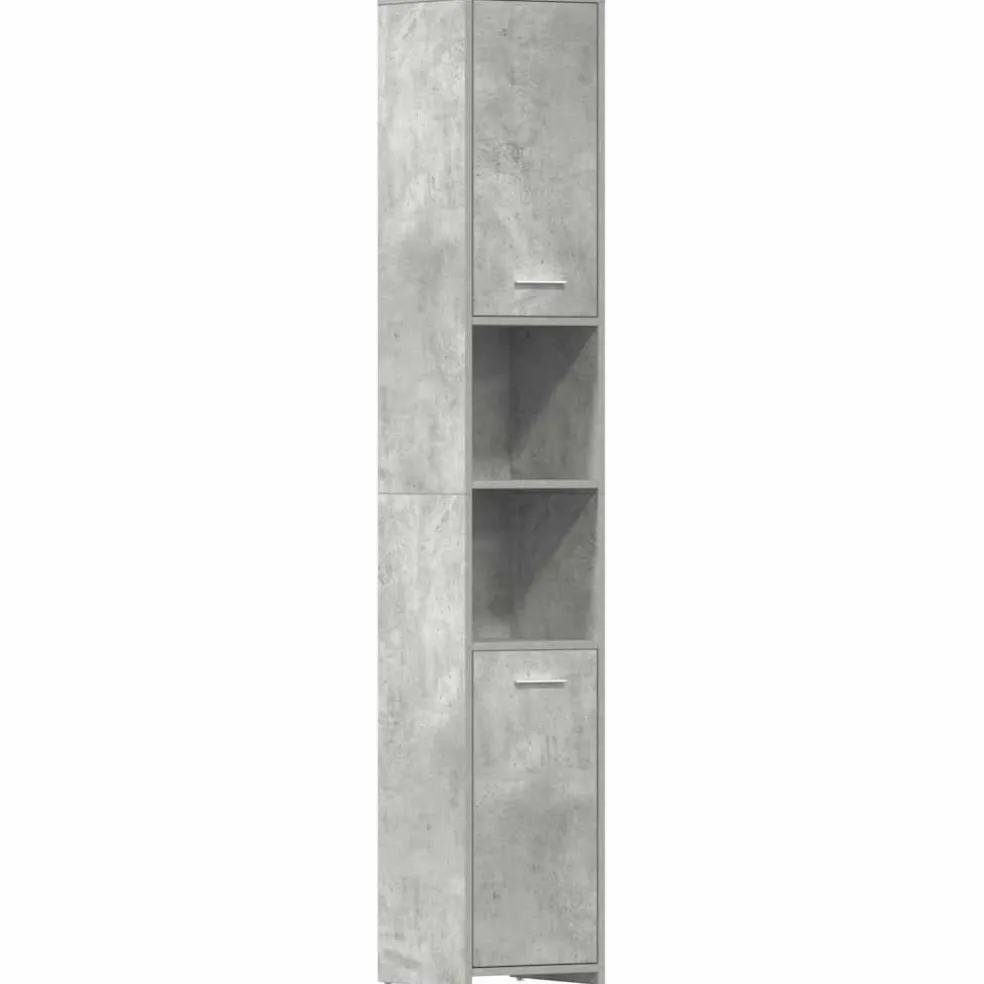 vidaXL Badkamerkast 30x30x183,5 cm bewerkt hout betongrijs