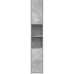 vidaXL Badkamerkast 30x30x183,5 cm bewerkt hout betongrijs