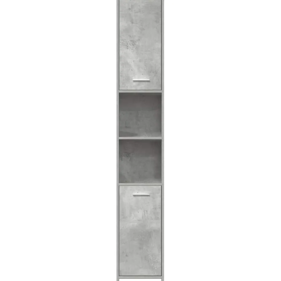 vidaXL Badkamerkast 30x30x183,5 cm bewerkt hout betongrijs
