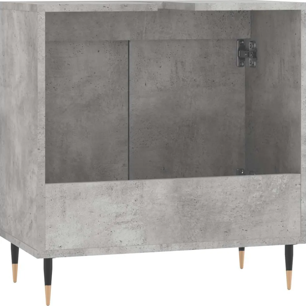 vidaXL Badkamerkast 58x33x60 cm bewerkt hout betongrijs