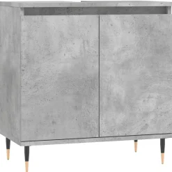 vidaXL Badkamerkast 58x33x60 cm bewerkt hout betongrijs
