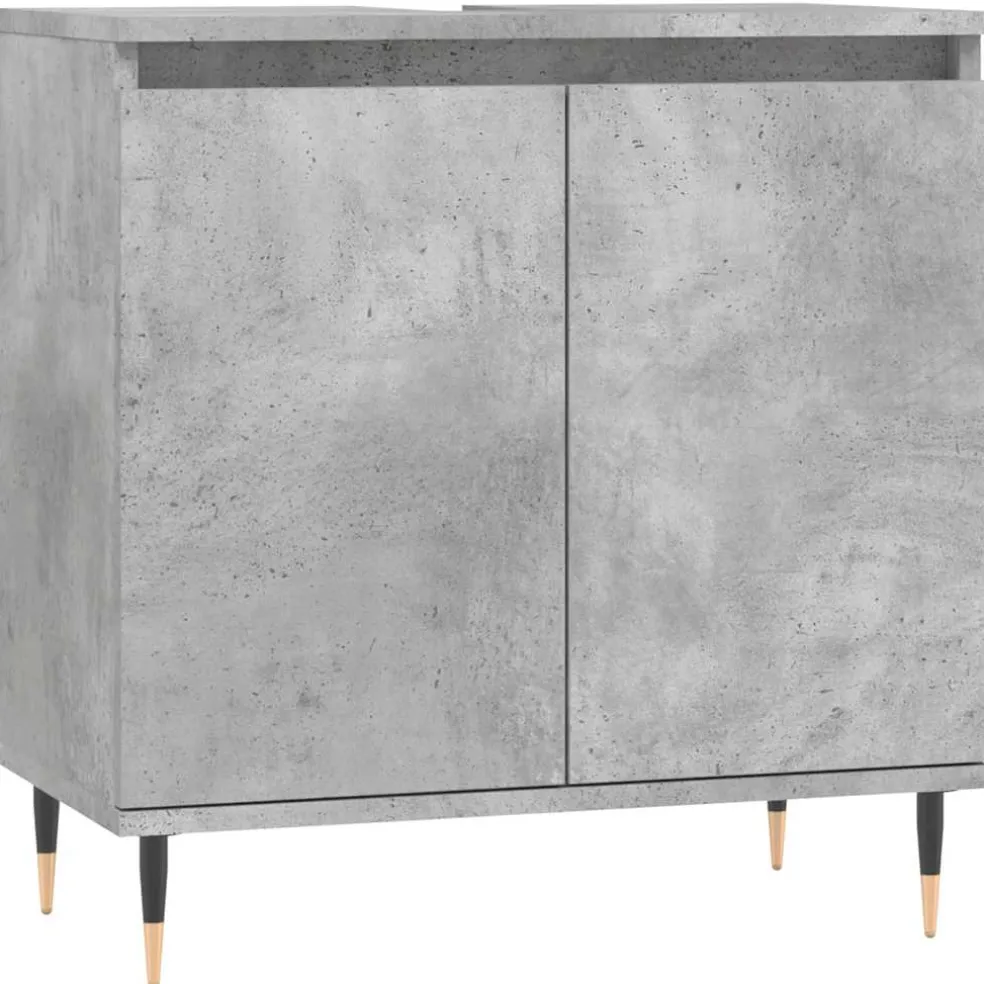 vidaXL Badkamerkast 58x33x60 cm bewerkt hout betongrijs