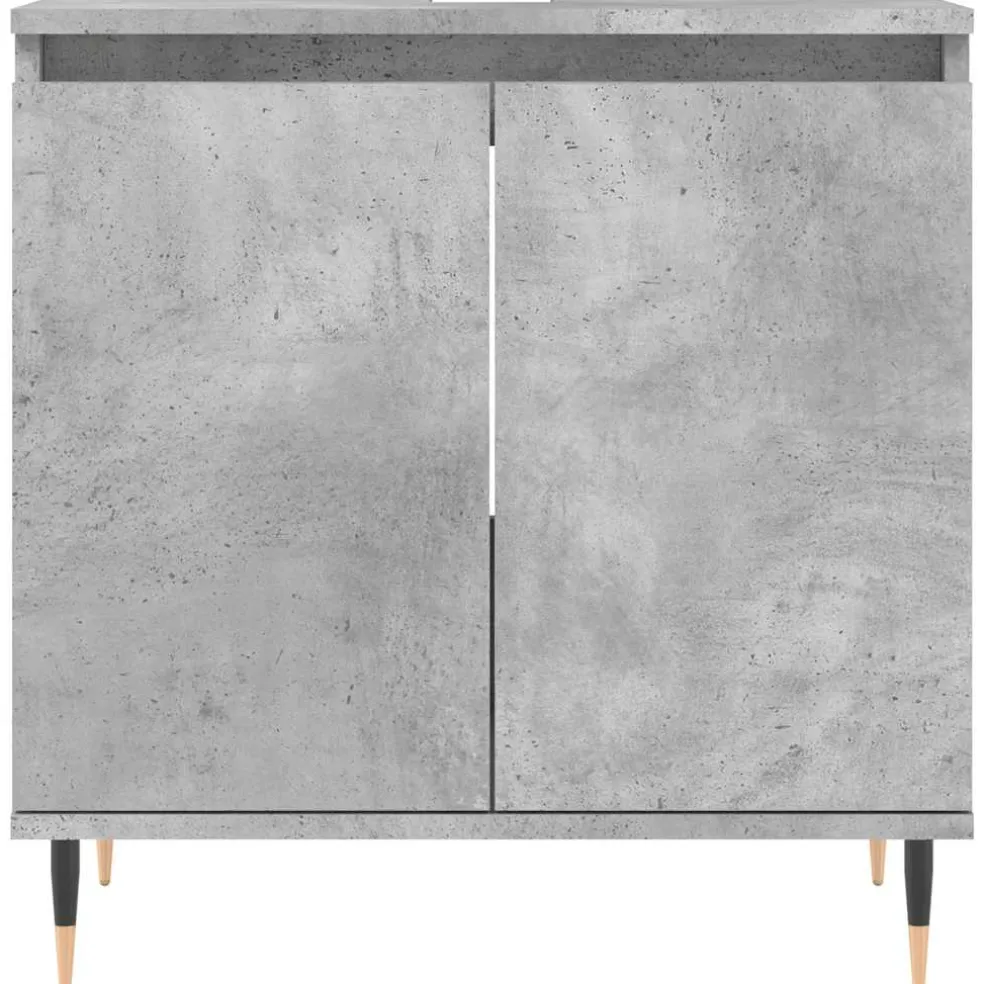 vidaXL Badkamerkast 58x33x60 cm bewerkt hout betongrijs