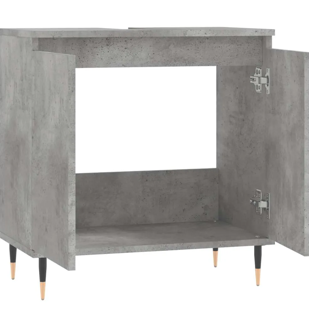 vidaXL Badkamerkast 58x33x60 cm bewerkt hout betongrijs