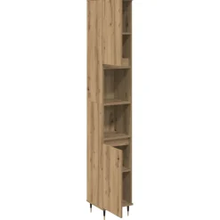 vidaXL Badkamerkast 30x30x190 cm bewerkt hout artisanaal eikenkleurig