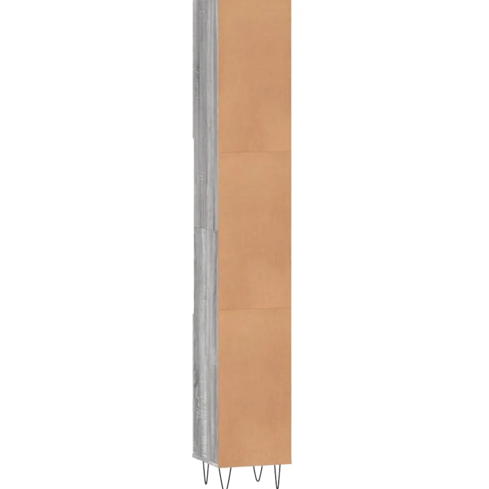 vidaXL Badkamerkast 30x30x190 cm bewerkt hout grijs sonoma eikenkleur