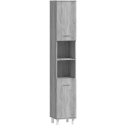 vidaXL Badkamerkast 30x30x179cm bewerkt hout grijs sonoma eikenkleurig