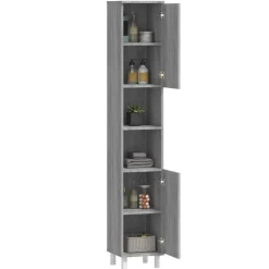 vidaXL Badkamerkast 30x30x179cm bewerkt hout grijs sonoma eikenkleurig