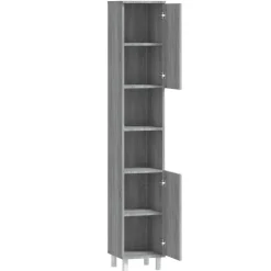 vidaXL Badkamerkast 30x30x179cm bewerkt hout grijs sonoma eikenkleurig