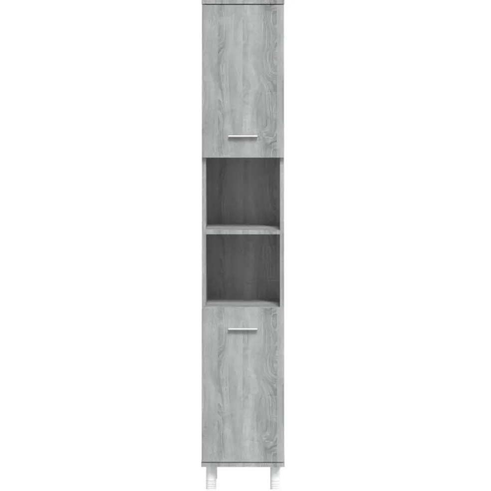vidaXL Badkamerkast 30x30x179cm bewerkt hout grijs sonoma eikenkleurig