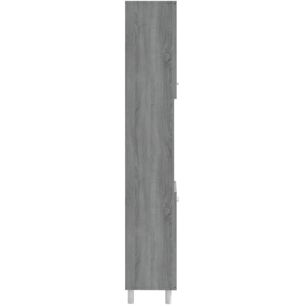 vidaXL Badkamerkast 30x30x179cm bewerkt hout grijs sonoma eikenkleurig