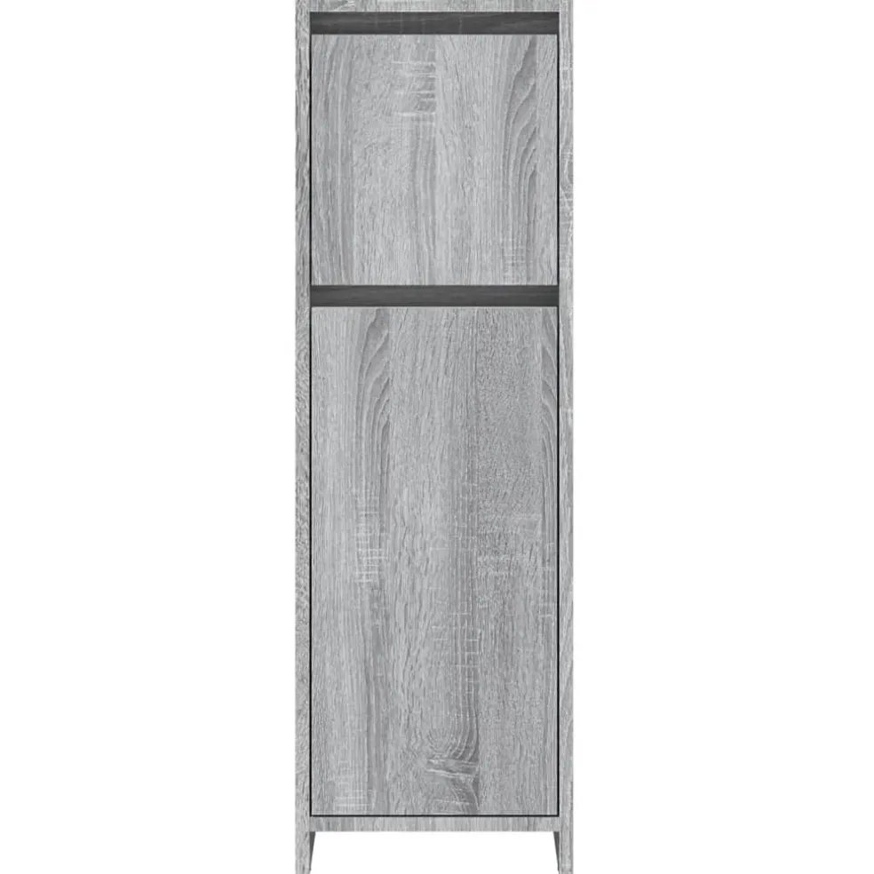 vidaXL Badkamerkast 30x30x95 cm bewerkt hout grijs sonoma eikenkleurig