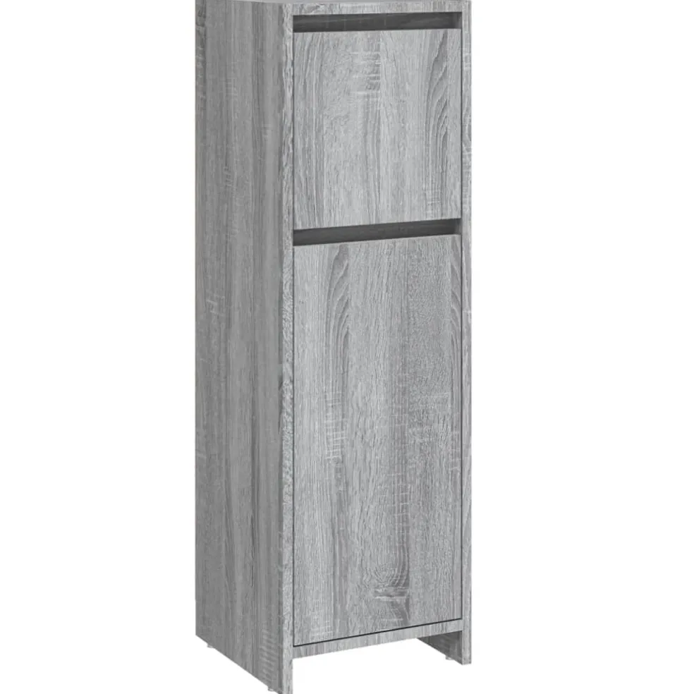 vidaXL Badkamerkast 30x30x95 cm bewerkt hout grijs sonoma eikenkleurig