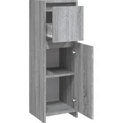 vidaXL Badkamerkast 30x30x95 cm bewerkt hout grijs sonoma eikenkleurig