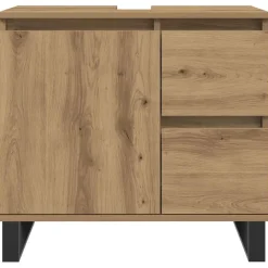 vidaXL Badkamerkast 65x33x60 cm bewerkt hout artisanaal eikenkleurig