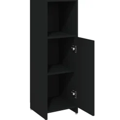 vidaXL Badkamerkast 30x30x95 cm bewerkt hout zwart
