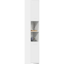 vidaXL Badkamerkast 30x30x183,5 cm bewerkt hout wit