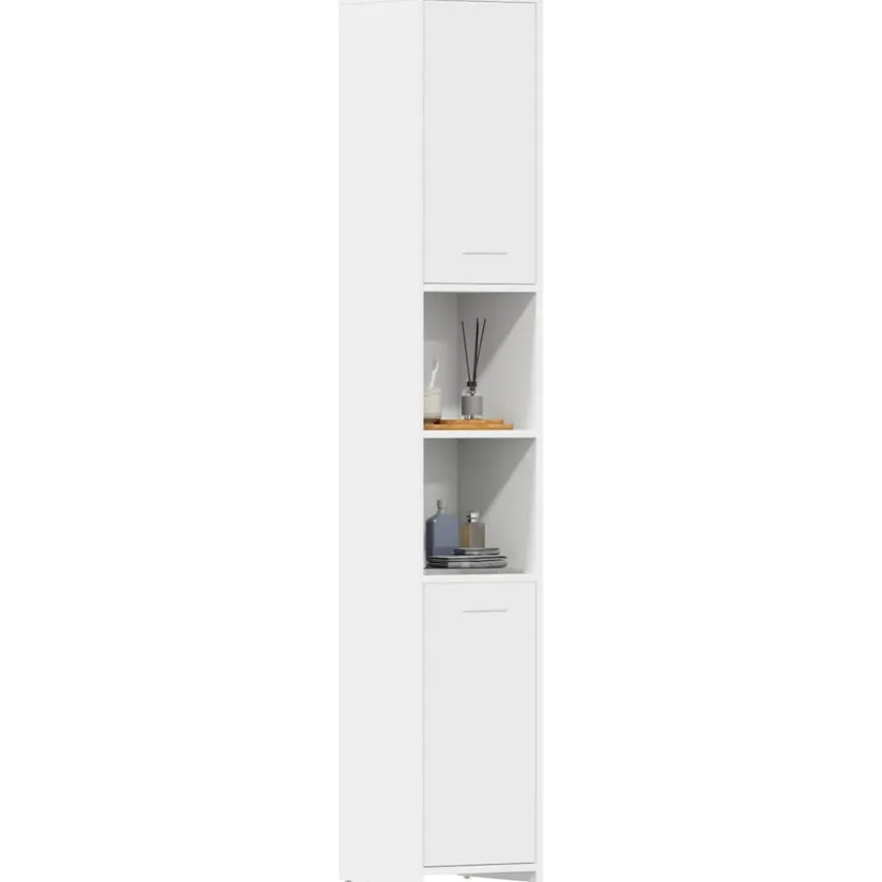 vidaXL Badkamerkast 30x30x183,5 cm bewerkt hout wit