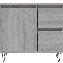 vidaXL Badkamerkast 65x33x60 cm bewerkt hout grijs sonoma eikenkleurig