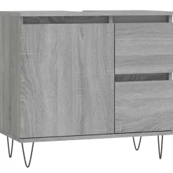 vidaXL Badkamerkast 65x33x60 cm bewerkt hout grijs sonoma eikenkleurig