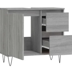 vidaXL Badkamerkast 65x33x60 cm bewerkt hout grijs sonoma eikenkleurig