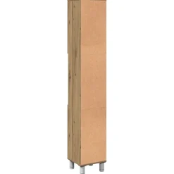 vidaXL Badkamerkast 30x30x179 cm bewerkt hout artisanaal eikenkleurig