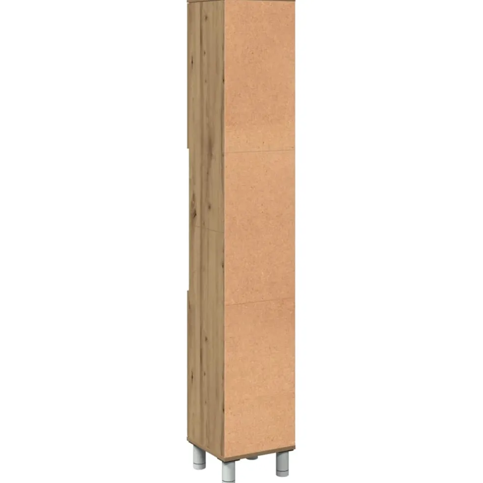 vidaXL Badkamerkast 30x30x179 cm bewerkt hout artisanaal eikenkleurig