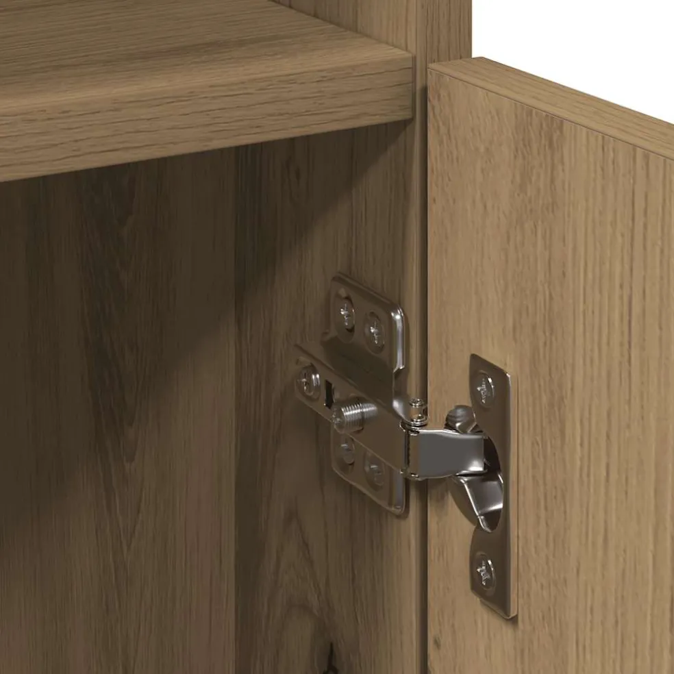 vidaXL Badkamerkast 30x30x179 cm bewerkt hout artisanaal eikenkleurig