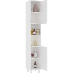 vidaXL Badkamerkast 30x30x179 cm spaanplaat wit