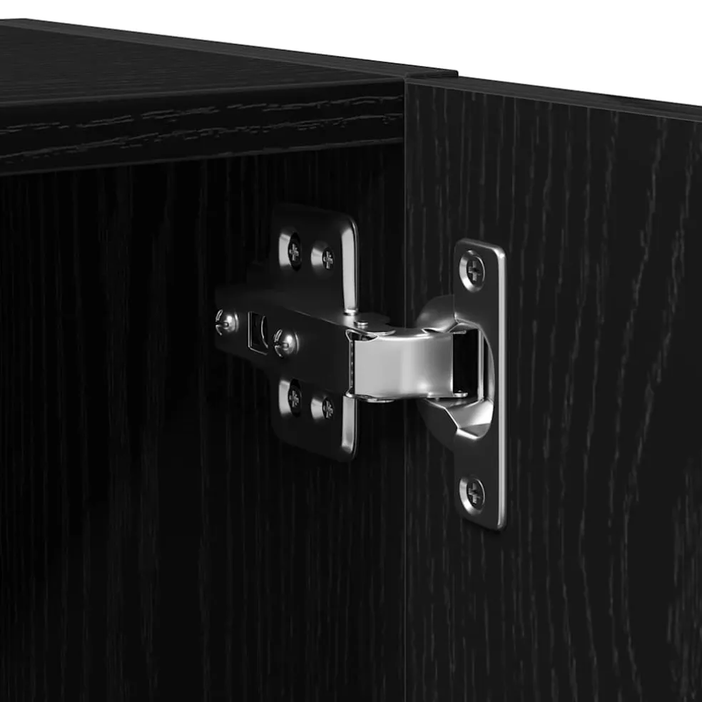 vidaXL Badkamerkast 32x25,5x190 cm spaanplaat zwart eikenkleurig