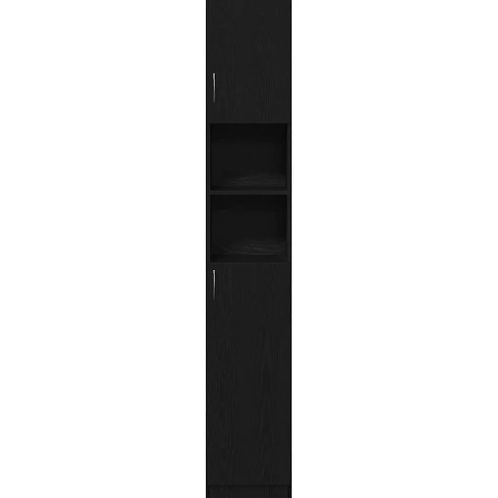 vidaXL Badkamerkast 32x25,5x190 cm spaanplaat zwart eikenkleurig