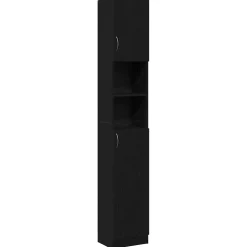 vidaXL Badkamerkast 32x25,5x190 cm spaanplaat zwart eikenkleurig