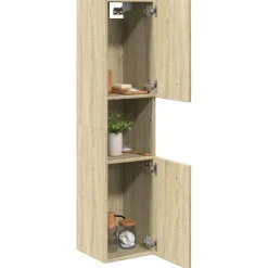 vidaXL Badkamerkast 30x30x130 cm spaanplaat sonoma eikenkleurig