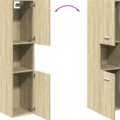 vidaXL Badkamerkast 30x30x130 cm spaanplaat sonoma eikenkleurig