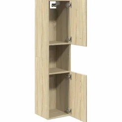 vidaXL Badkamerkast 30x30x130 cm spaanplaat sonoma eikenkleurig
