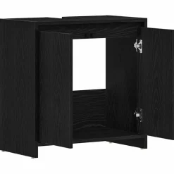 vidaXL Badkamerkast 60x33x60 cm spaanplaat zwart eikenkleurig