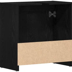 vidaXL Badkamerkast 60x33x60 cm spaanplaat zwart eikenkleurig