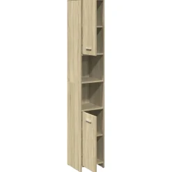 vidaXL Badkamerkast 30x30x183,5 cm spaanplaat sonoma eikenkleurig