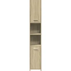 vidaXL Badkamerkast 30x30x183,5 cm spaanplaat sonoma eikenkleurig