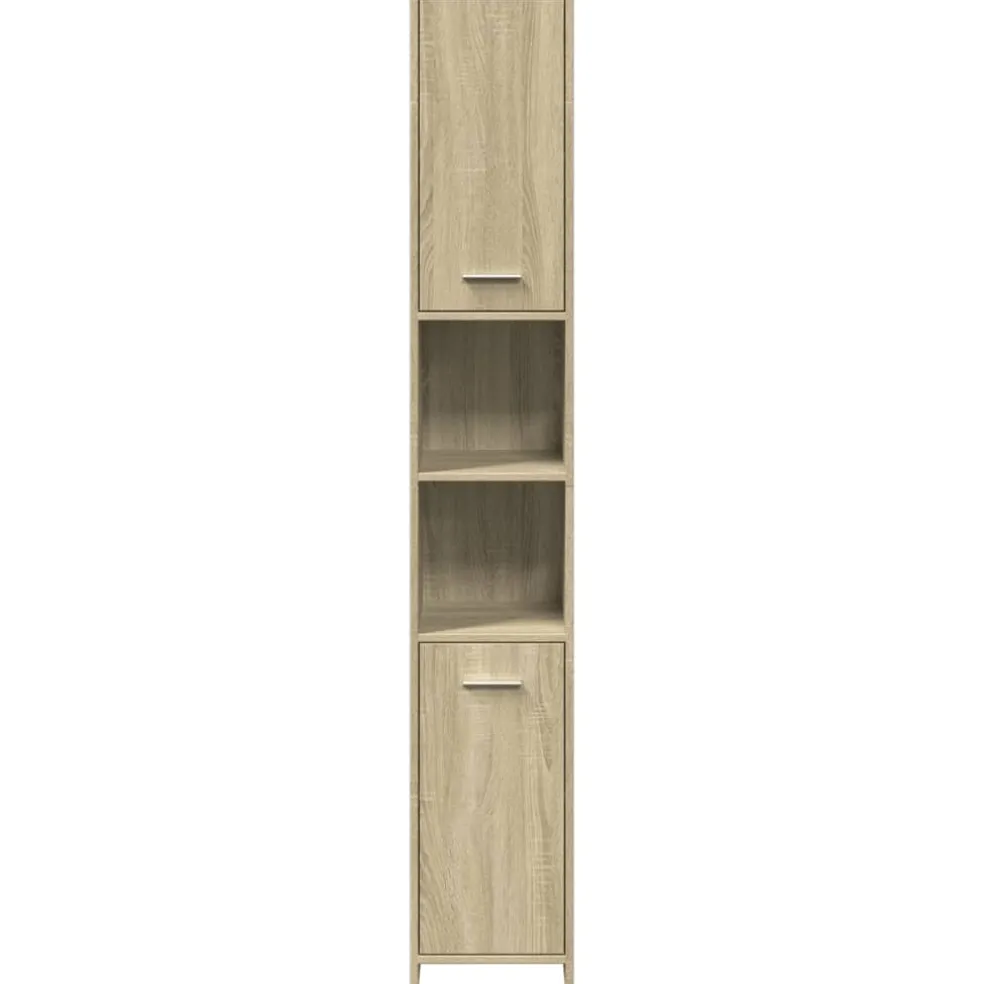 vidaXL Badkamerkast 30x30x183,5 cm spaanplaat sonoma eikenkleurig