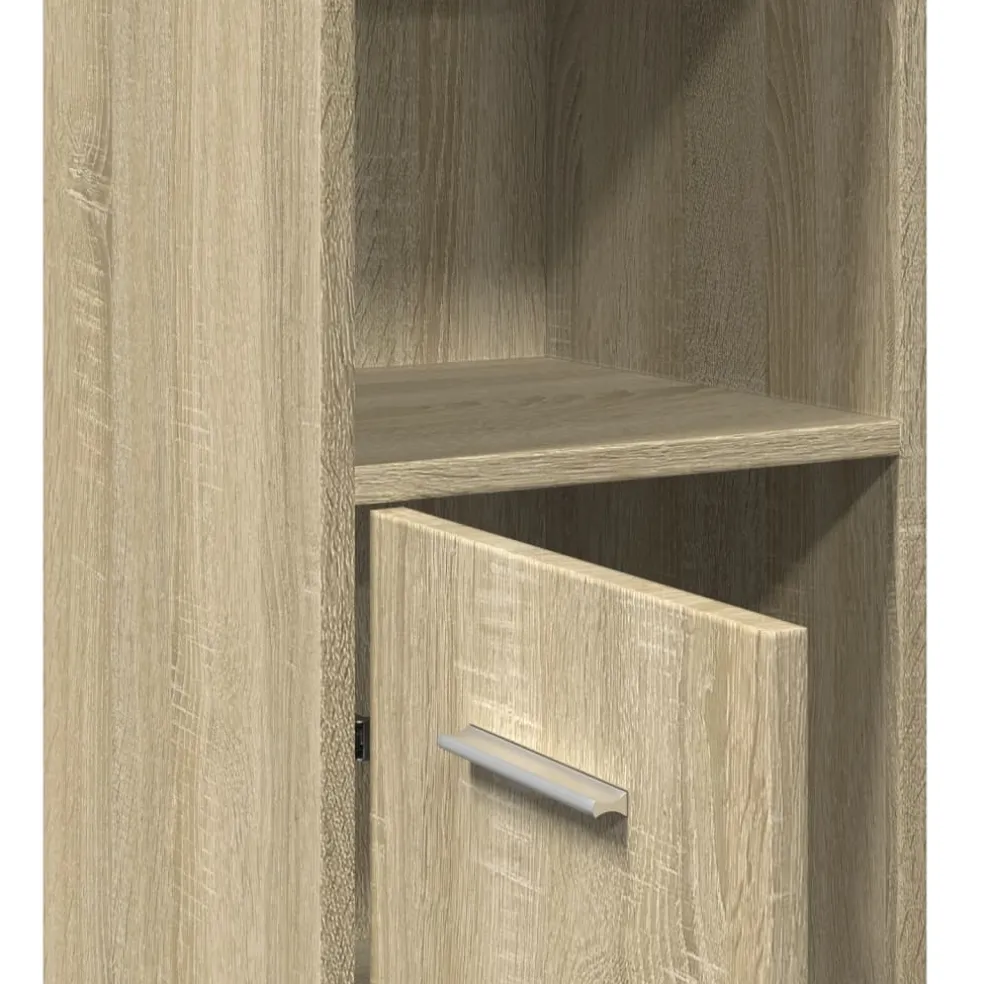 vidaXL Badkamerkast 30x30x183,5 cm spaanplaat sonoma eikenkleurig