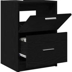 vidaXL Badkamer Kast Zwart Eiken 40 x 37 x 59 cm Bewerkt hout