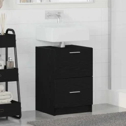 vidaXL Badkamer Kast Zwart Eiken 40 x 37 x 59 cm Bewerkt hout