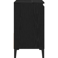 vidaXL Badkamer Kast Zwart Eiken 65 x 33 x 60 cm Bewerkt hout