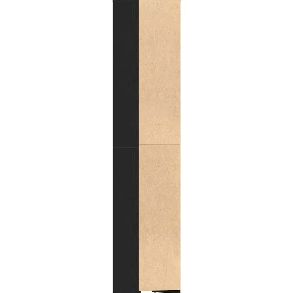 vidaXL Badkamerkast Zwart Eiken 30x30x183,5 cm Bewerkt Hout