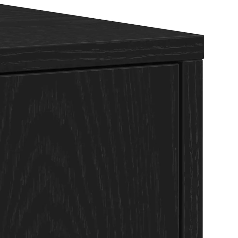 vidaXL Badkamerkast Zwart Eiken 30x30x183,5 cm Bewerkt Hout