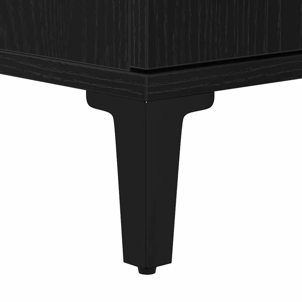vidaXL Badkamer Kast Zwart Eiken 30 x 30 x 190 cm Bewerkt hout